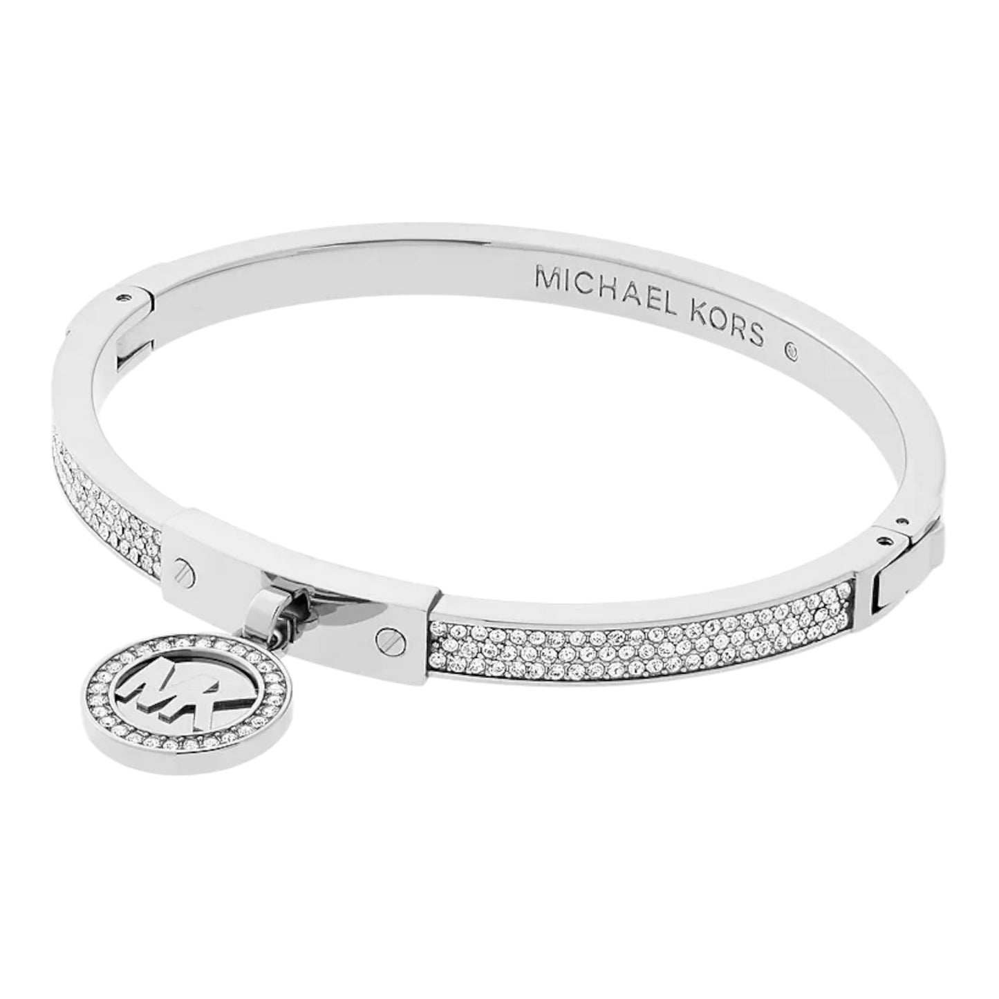 Michael Kors Armreif Pavé Scharnier Edelstahl Silberfarbe