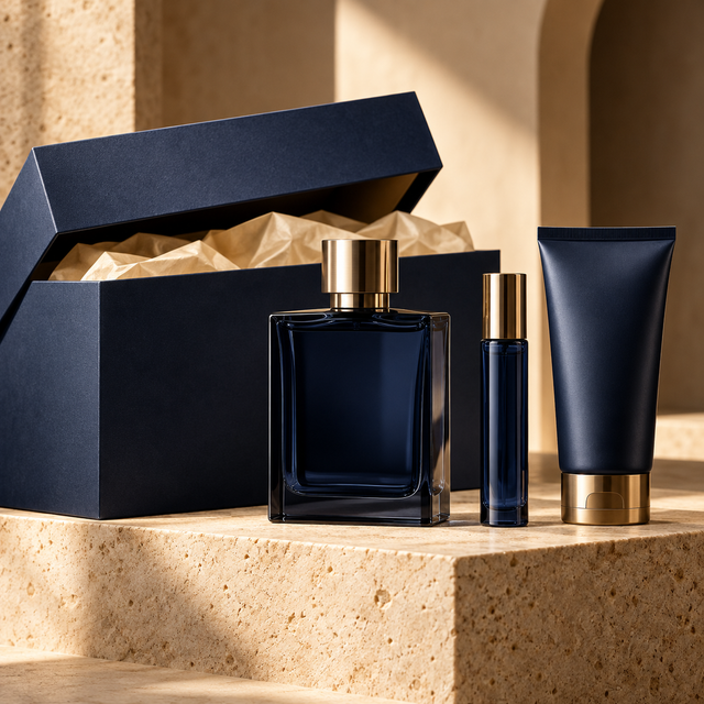 Parfum Geschenkset für Herren mit dunkelblauer Verpackung