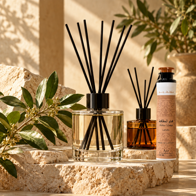 Raumduft Diffusoren und Lattafa Fakhar Raumspray