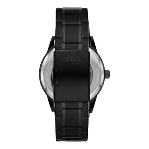 Fossil Herren Uhr Automatik - Edelstahl - Schwarz