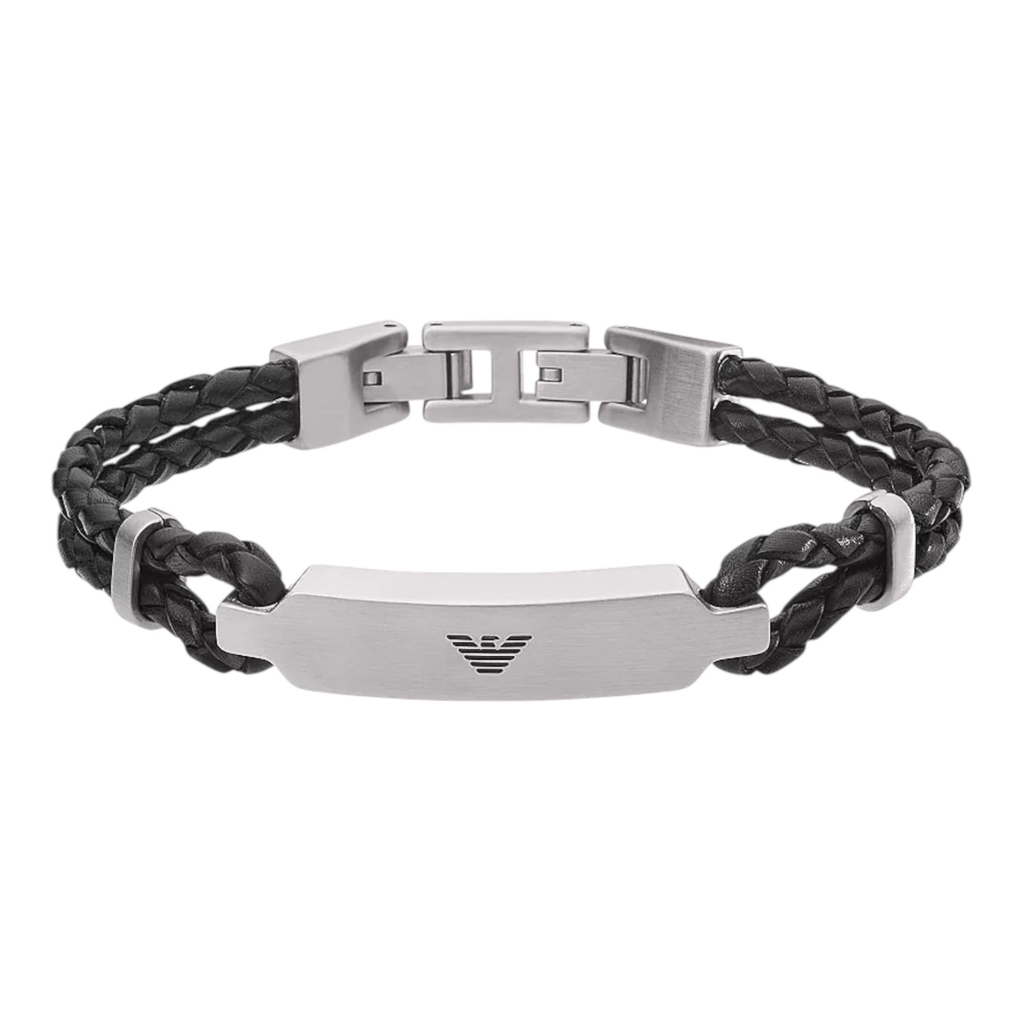 Emporio Armani Armband Leder Edelstahl zweifarbig
