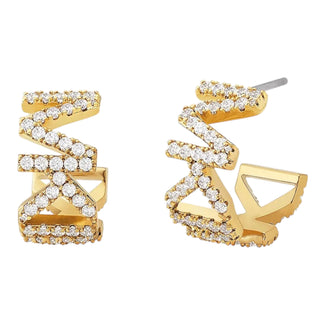 Michael Kors Huggie-Ohrringe MK Logo Metall vergoldet