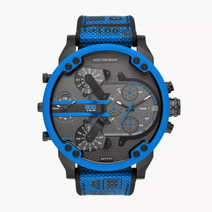 Diesel Herrenuhr Chronograph Mr. Daddy 2.0 Nylon Silikon blau DZ7434