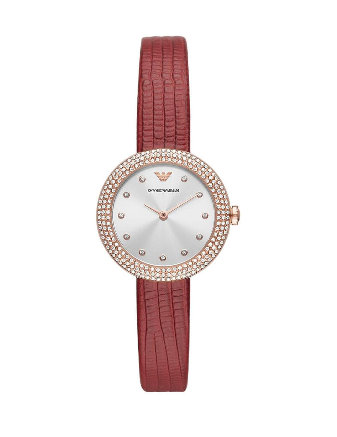 Emporio Armani Damen Uhr Ar11438 Rot Leder