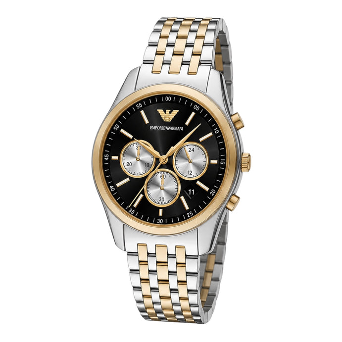 Emporio Armani Herren Uhr Chronograph – Bi-Color AR11713