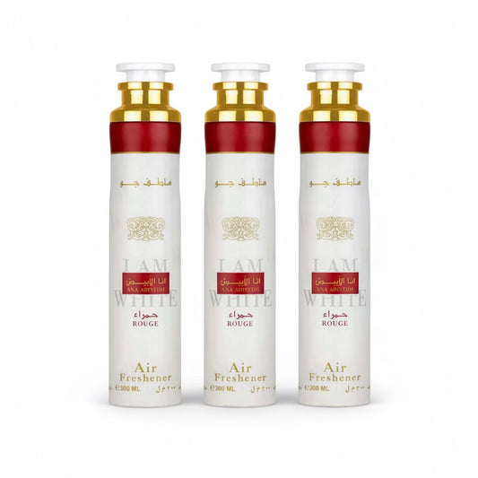 Lattafa Iam White Ana Abiyedh Rouge Lufterfrischer Raumduft SET  3x300ml